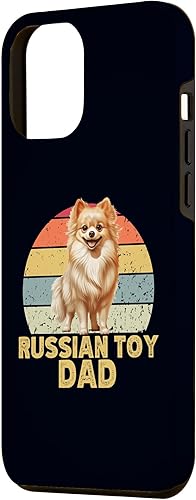 Miniatura 2 de iPhone 13 Pro Max Russian Toy Dog Dad Retro Sunset Funny for Dog Lovers Owners Case