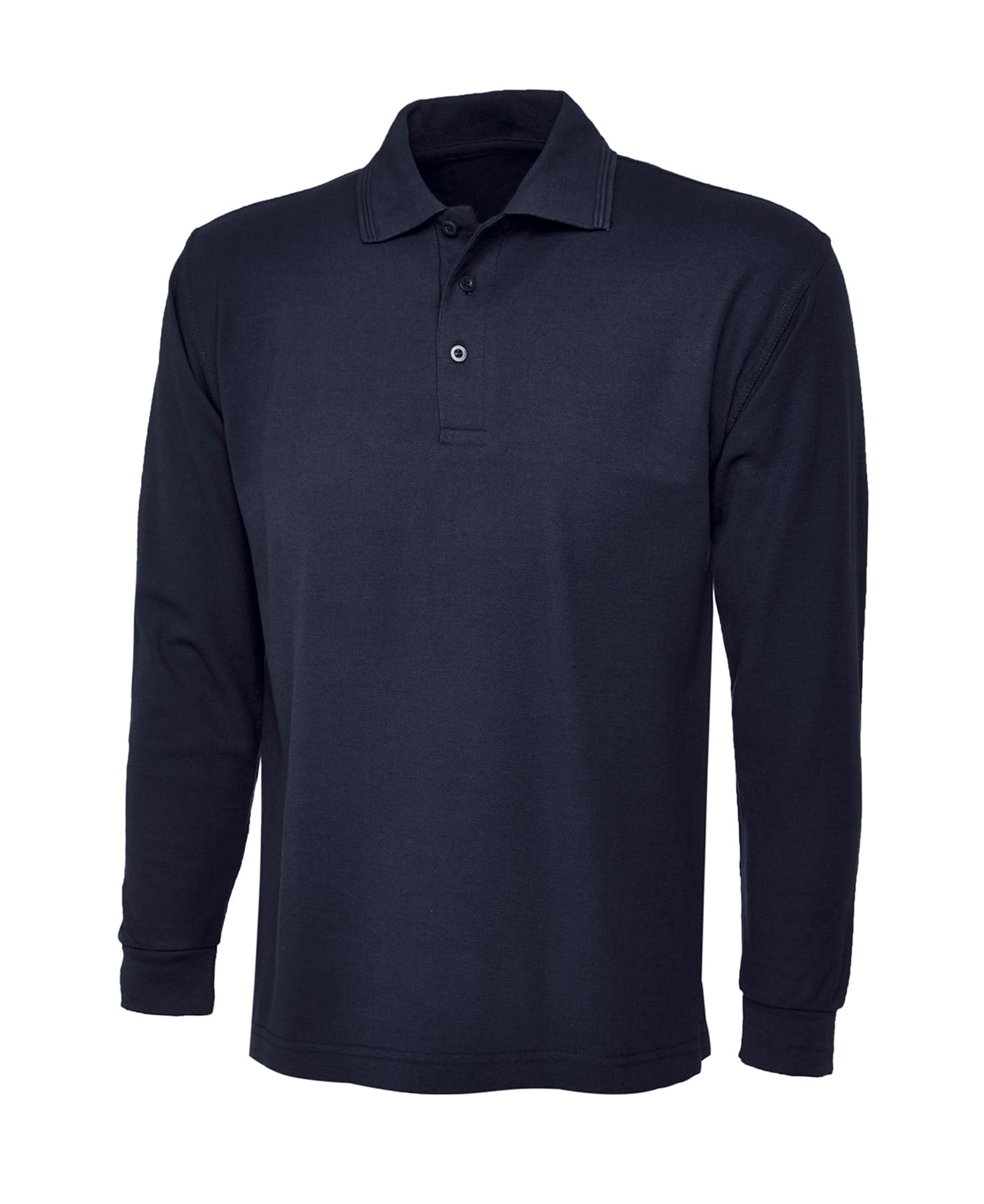 Coozo Men's Navy Long Sleeve Polo Shirt - S
