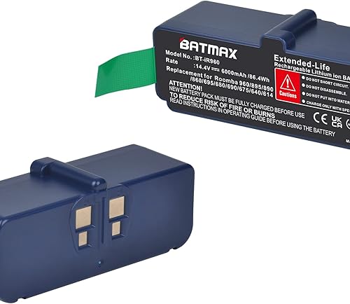 Miniatura 5 de Batmax Batería de iones de litio de 14.4V 6000mAh compatible con iRobot Roomba R3 980 960 595 585 561 560 550 880 770 650 890 895 870 860 780 790;