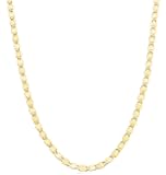 Miabella Italian 925 Sterling Silver, 18K Gold Plated Sparkle Mirror Link Chain Necklace for Women, Made in Italy