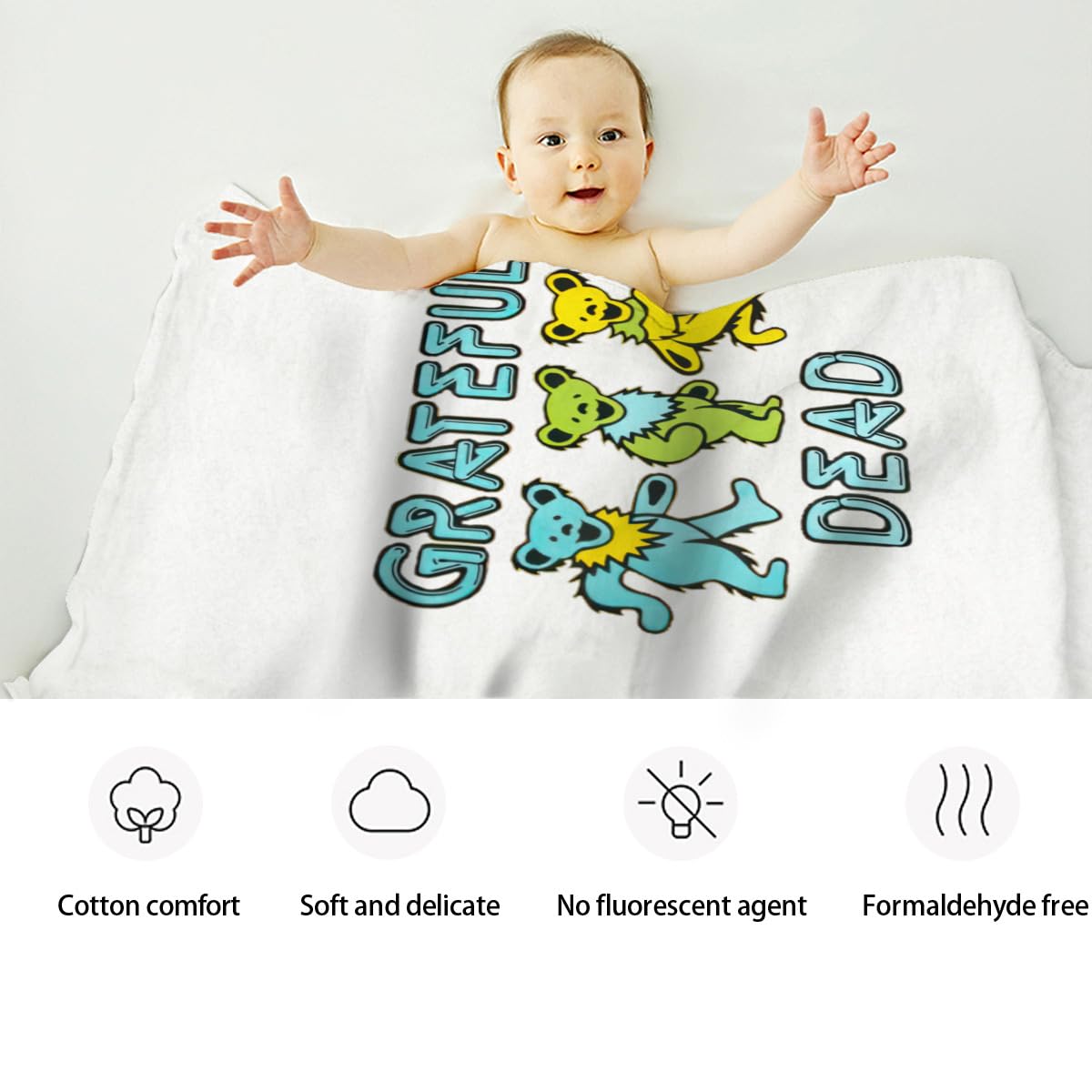 サイケ　90年代　グレイトフルデッド　スカル&ローゼス　コットンブランケット サイケ 90年代 グレイトフルデッド スカル&ローゼス コットン