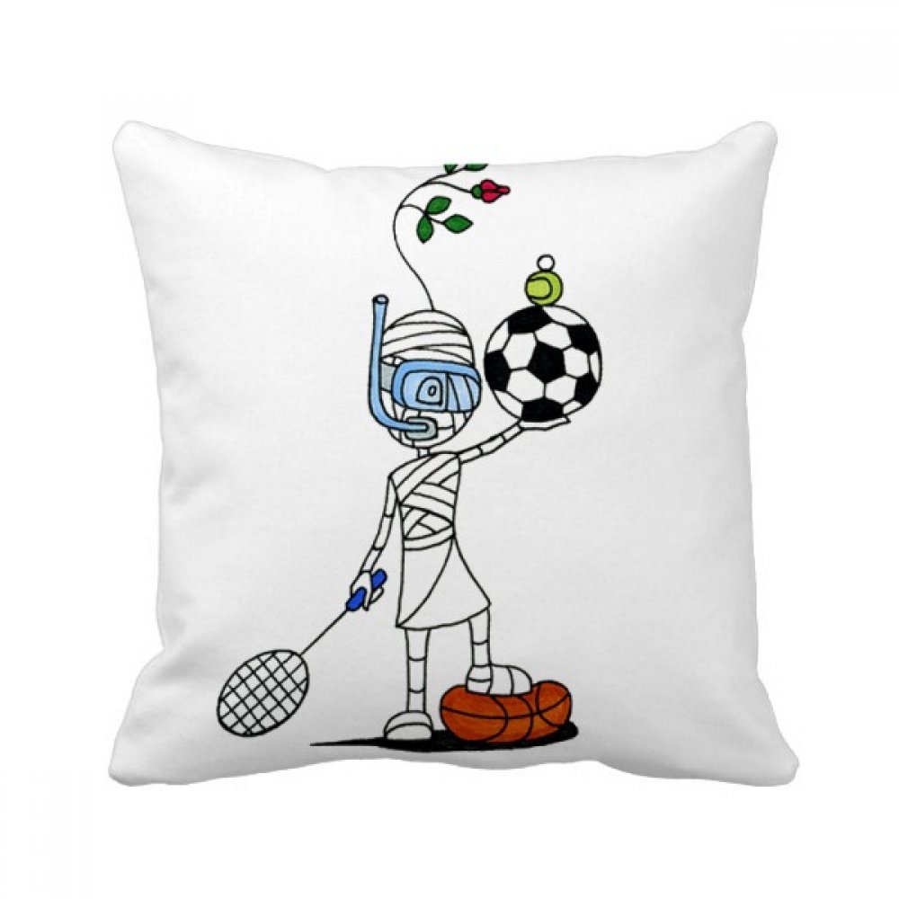 Coussin sport momie horus soccor boules 40x40cm multicolore pour canapé