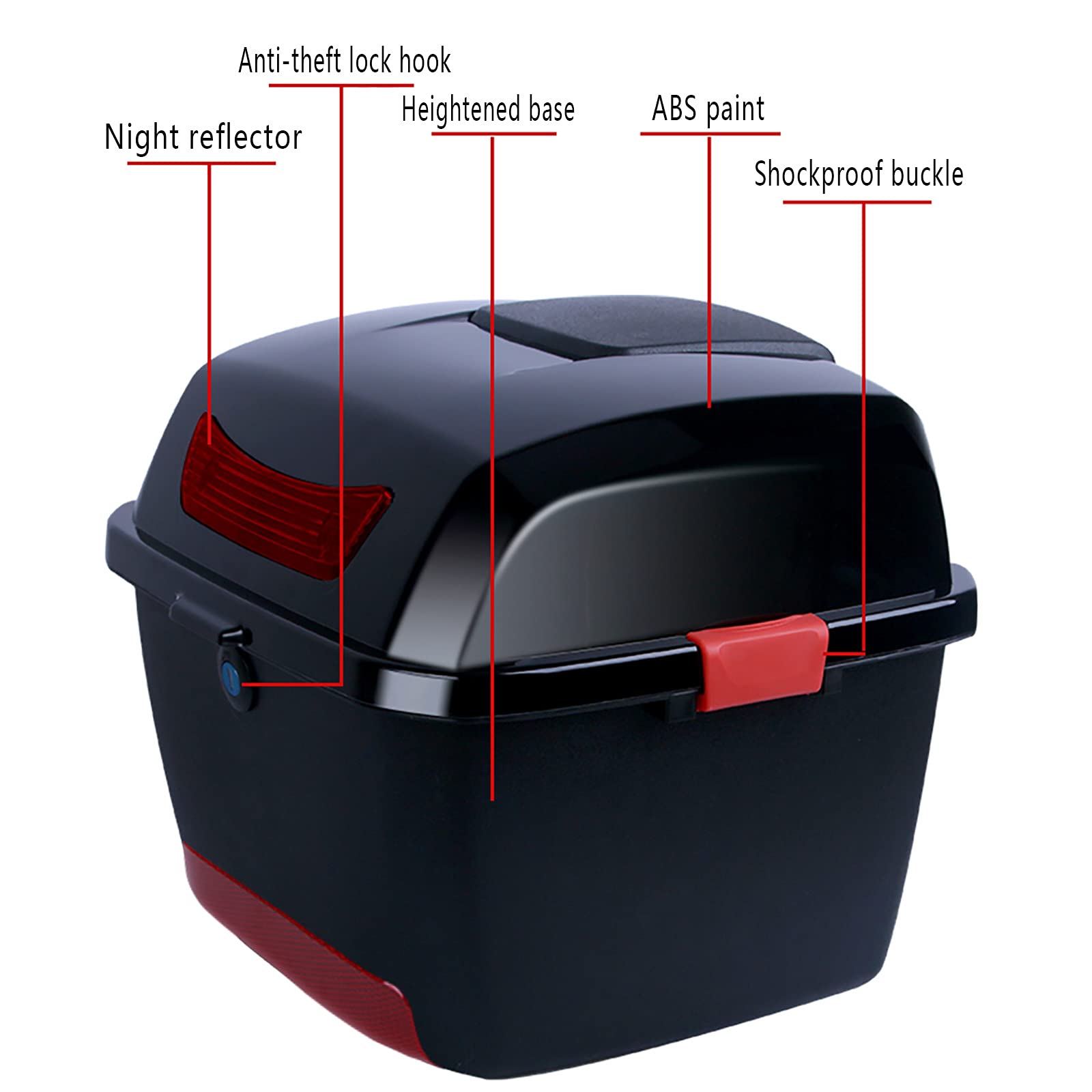 Bauletto Universale per Scooter da Moto, Bagagliaio, Custodia Posteriore per Bagagli, Sigillata E Impermeabile, Riflettente di Notte, Custodia per Casco E Accessori.