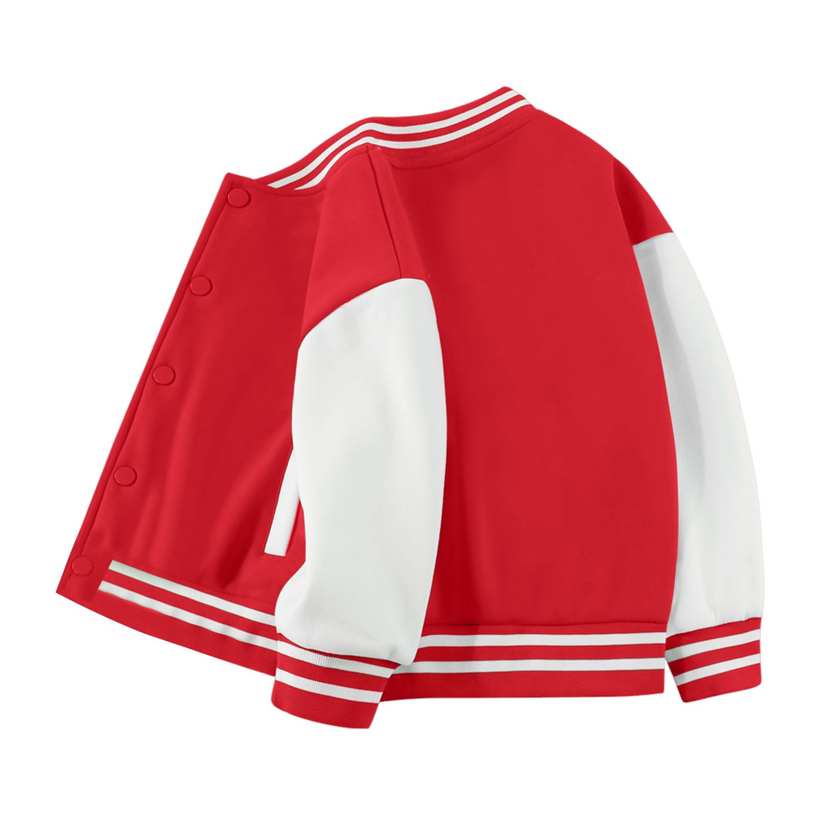 Genérico Chaqueta de Béisbol para Niños Pequeño Sudadera de Forro Polar con Bolsillos Chaqueta Bomber para Niñas Manga Larga Cuello Alto Grueso Cálido Casual Deportivo
