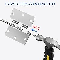 Vista 5 de HOSOM Paquete de 6 bisagras de puerta de níquel satinado de 3.5 pulgadas, bisagras de puerta interior resistentes con radio de 1/4 pulgada, bisagras