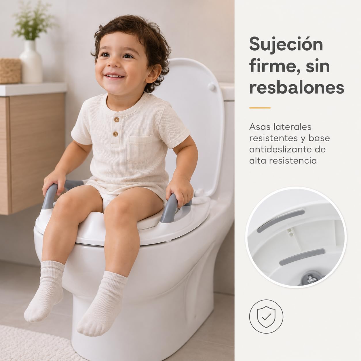 ALMAR Baby Adaptador WC Asiento Reductor de Inodoro para Niños – Entrenador de Baño con asas y respaldo, Cojín Acolchado y Diseño Antideslizante – Universal