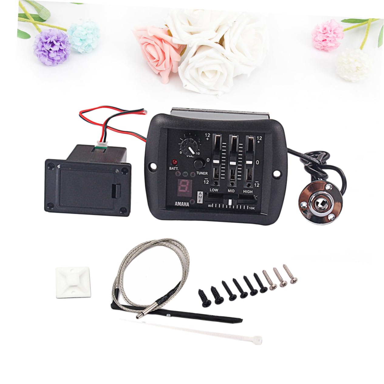 HANABASS Band Eq Acoustic Guitar Preamp with Piezo Pickup and Volume Control for Musicians Seeking Enhanced Sound and Versatile Effects