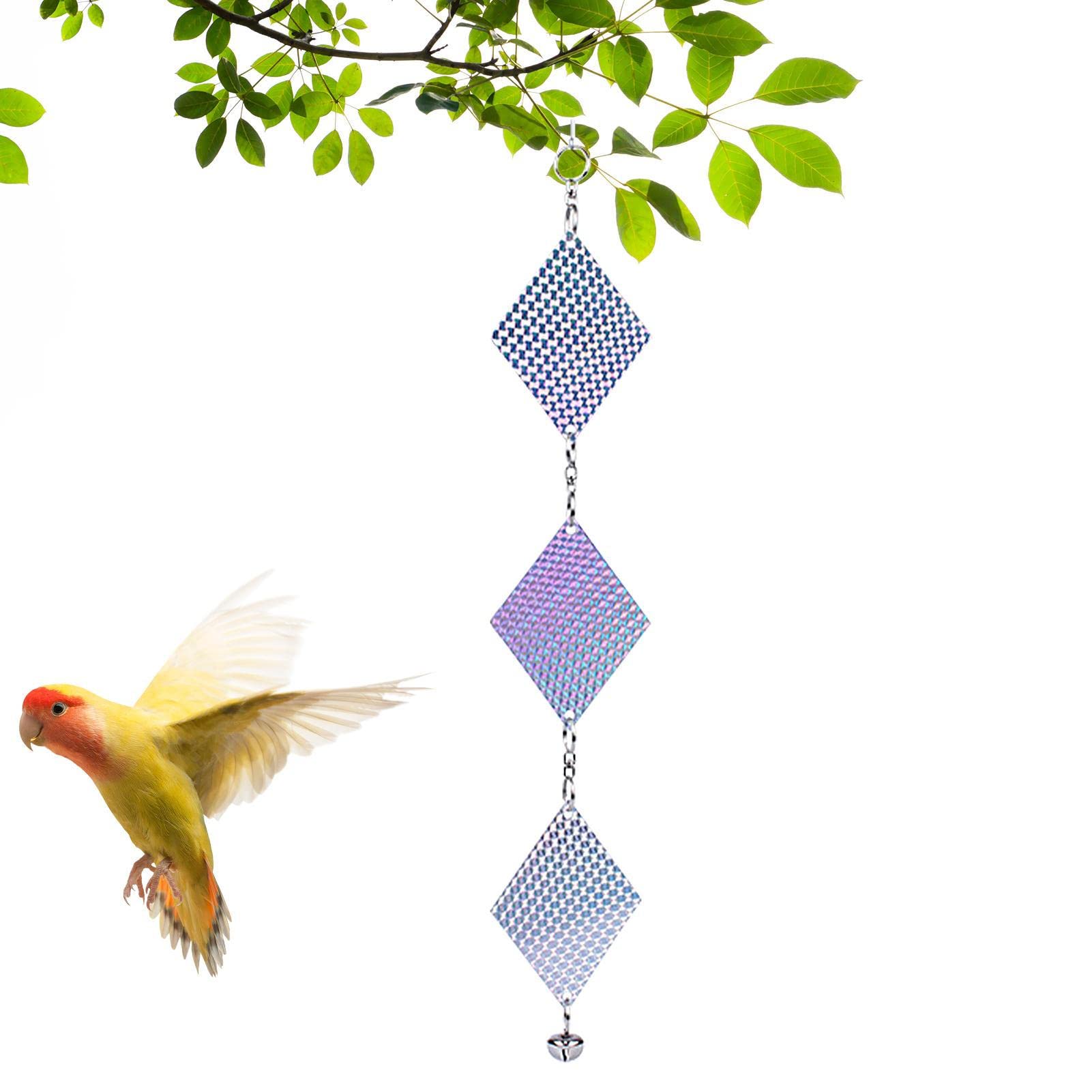 Rianpesn Holographic Bird Gel Discs - Holographic Reflective Bird Scare Discs with Bell - Bird Reflector for and Pigeons, Bird Reflectors Scarer, Reflective Deterrents Device for Protection