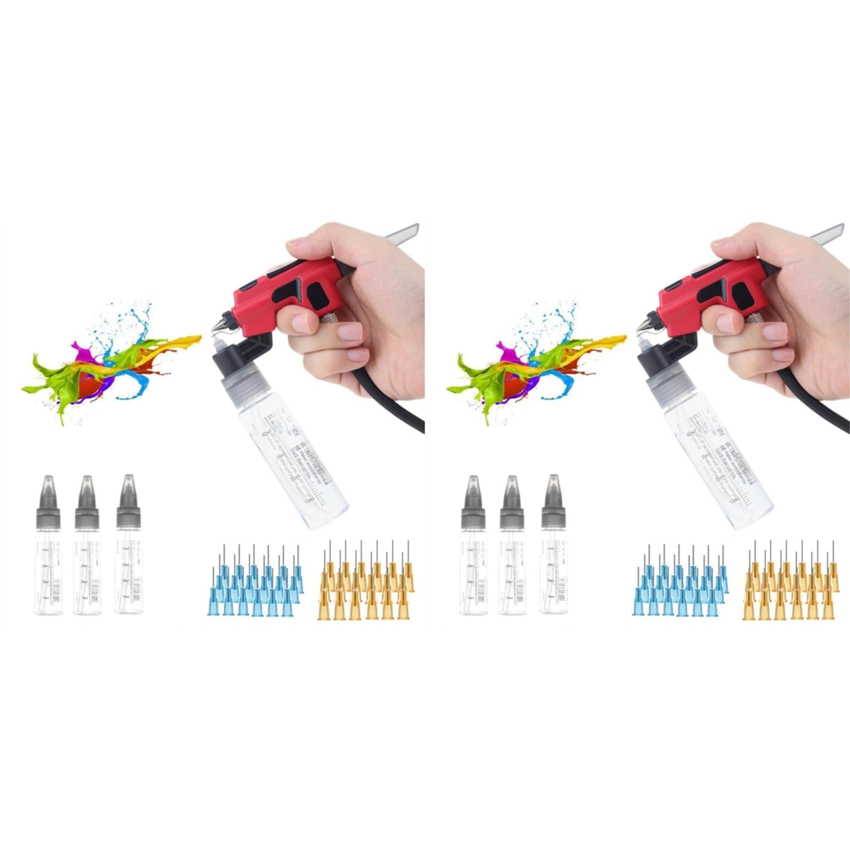 Jnchdghwa As Shown 2X Pt-Ab Wash-Free Airbrush With Marker Rack For Models Painting Tool Quick Paint Change Hobby Diy Craft Tools