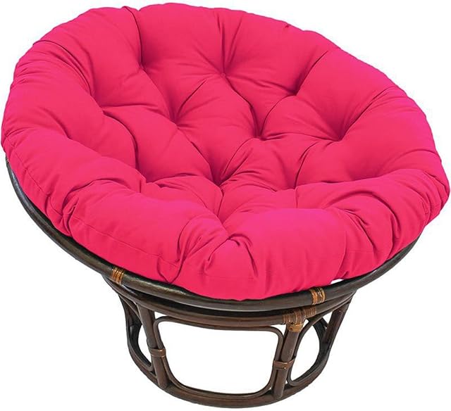 Papasan Round Chair Cushions, Thick Egg Nest Seat Cushions, Round Hanging Chair Hammocks Swing Pad, Papasan Chair Cushion for Outdoor Egg Chair Wicker, Only Cushions,rose red,80×80cm