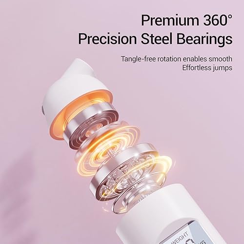 Miniatura 3 de UMAY Weighted Cordless Jump Rope, Adjustable Length Ropes Ropeless with LCD Counter Display for Women Kids, Smart Skipping Rope with Ball for Burn