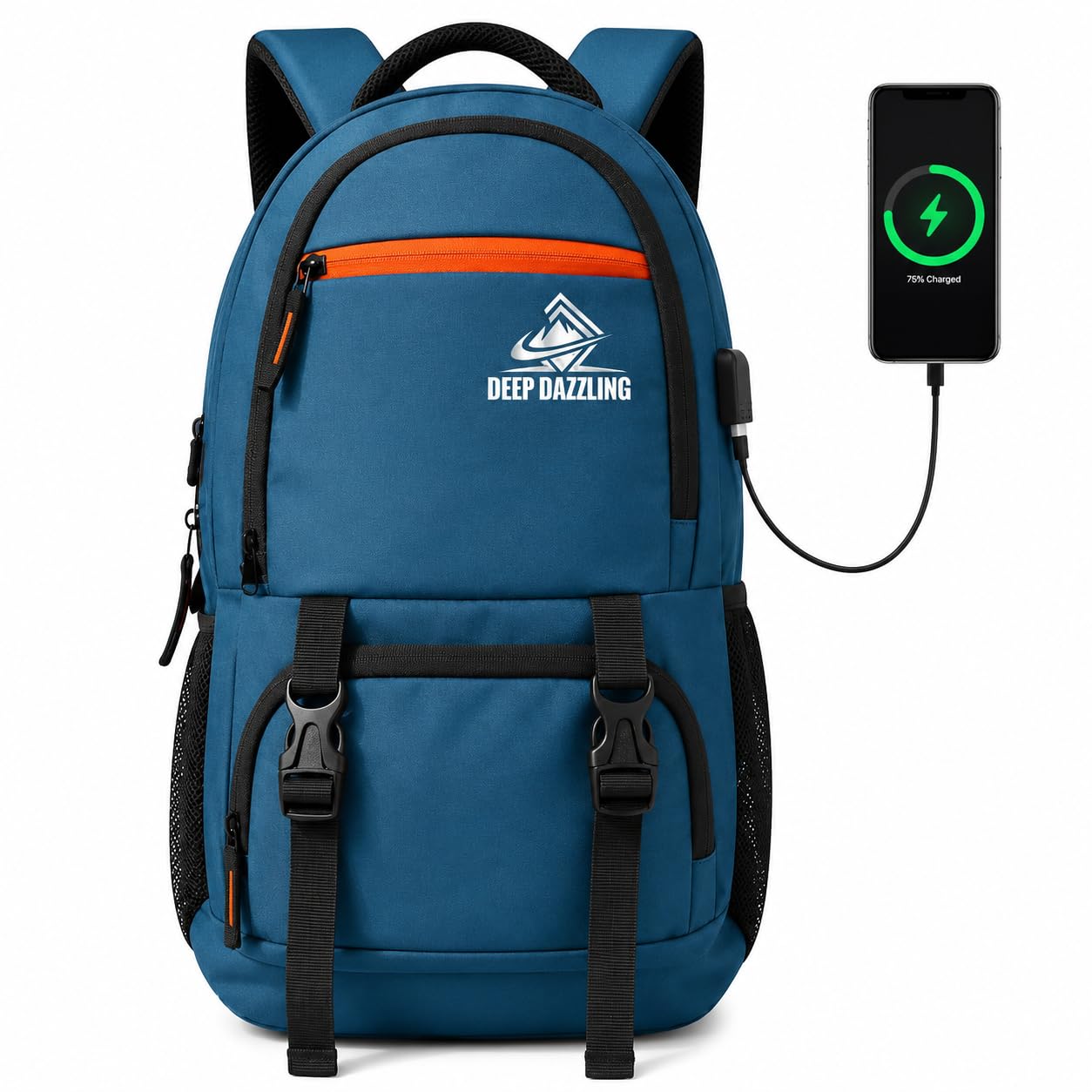 Premium 40L Laptop Backpack for Men & Women | USB Charging Port | Water Resistant | 15.6 Inch Laptop Compatible | Office, School,College, Business, Travel Backpack(Airport Blue)-picture-34