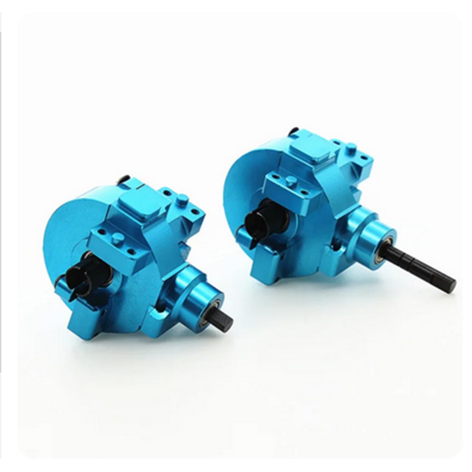 XBERSTAR RC Drive Diff Gear Box for HSP 1/10 94107 94106 94123 94108 RC Front Rear Gearbox Assembly Aluminum Alloy Differential Upgrade Parts (Blue)