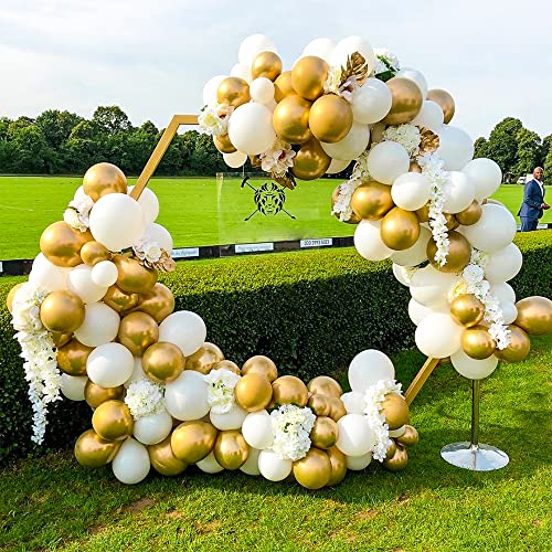 image for RUBFAC Gold Metallic Balloons Latex Balloons 100pcs 12 Inch Helium Bal
