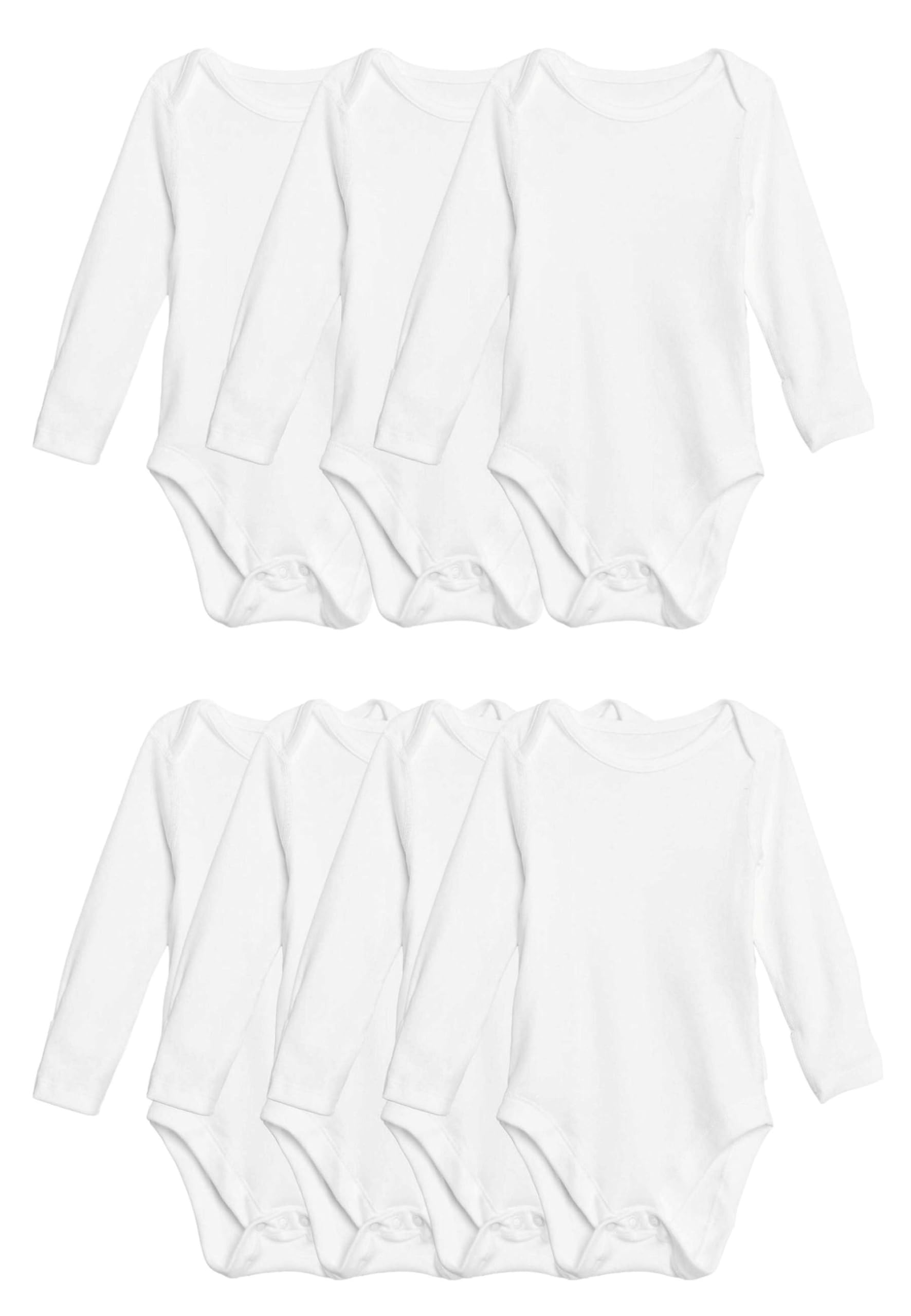 Marks & Spencer 7Er-Pack Langarm Unisex Baby Body für Mädchen und Jungen, Aus Reiner Baumwolle (Größe 62–98) Weiß
