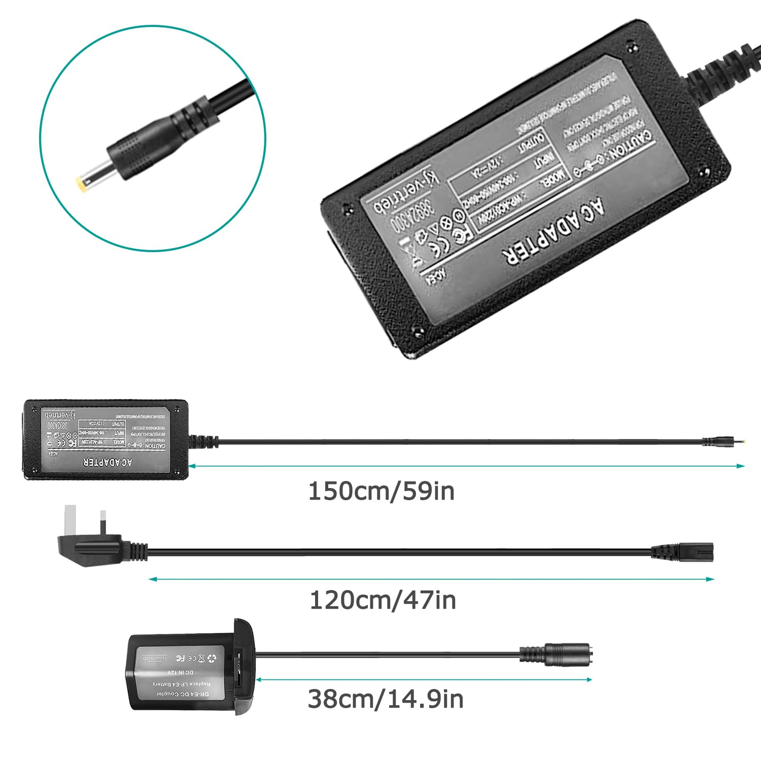 HQRP AC Adapter With DC Coupler For Canon EOS-1D Mark III & Mark
