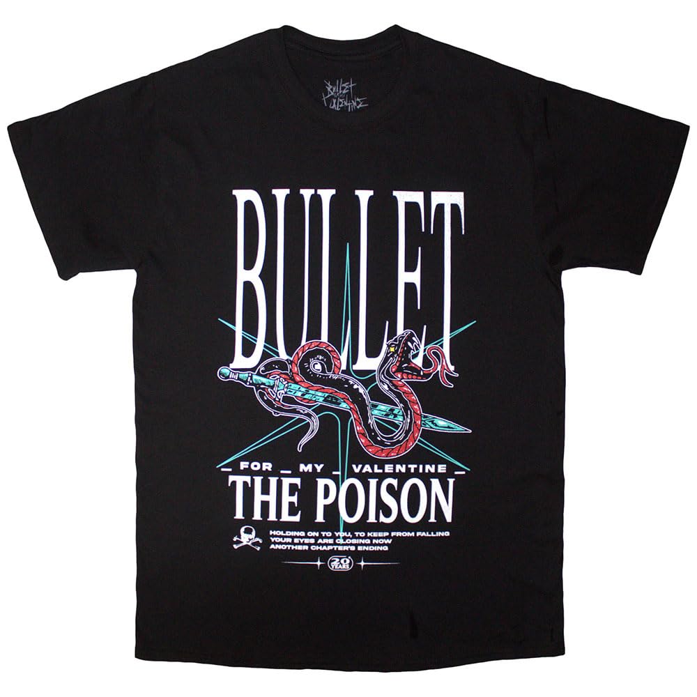 Rock Off Officially Licensed Products Men's Black Bullet For My Valentine The Poison Snake T Shirt M
