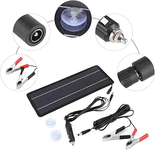 Miniatura 4 de Greensen Cargador de panel solar de 12 V, panel monocristalino para automóvil, camión, autocaravana, barcos, autocaravana