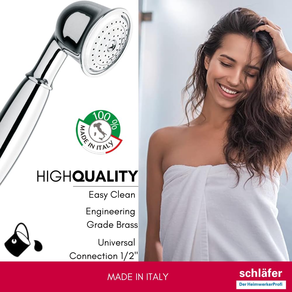 Schläfer 81130010 | Pommeau de douche vintage universel rétro antique haute pression en laiton chromé argenté