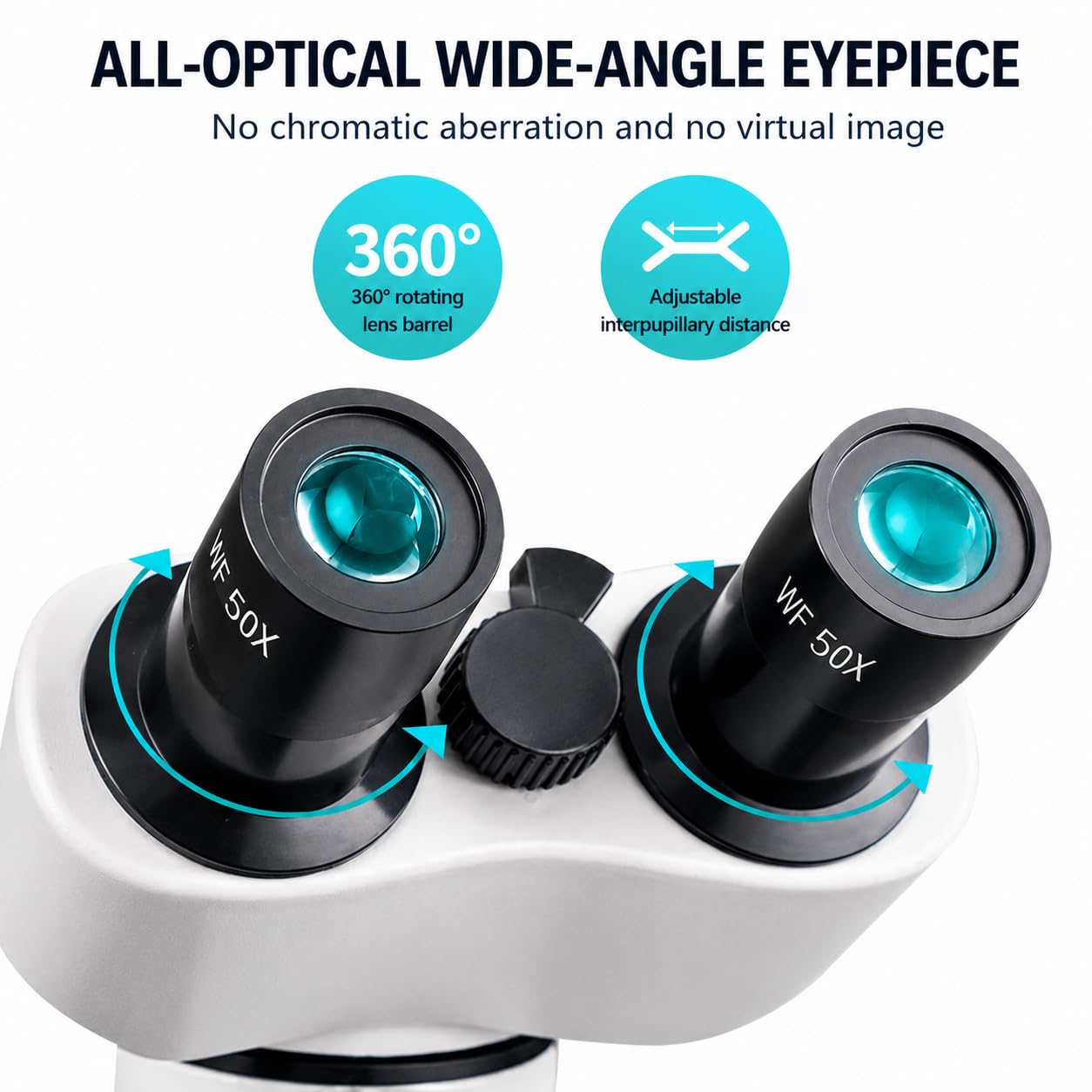 Microscopio biologico HD 30000X 50000X 70000X con custodia per il trasporto, set binocolo con doppio LED e adattatore per telefono