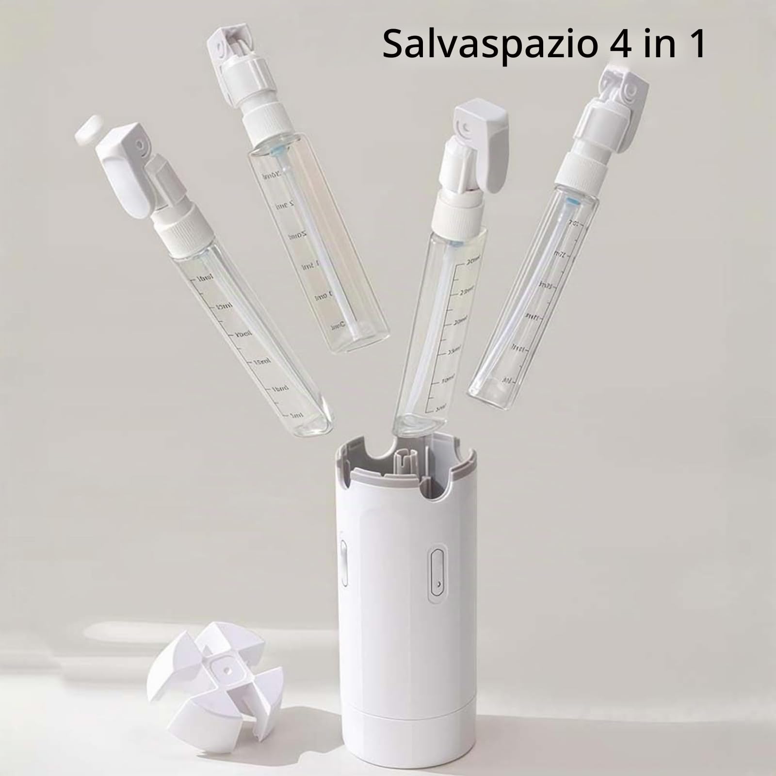 Set di 4 flaconi dispenser da viaggio: flaconi con pompetta ricaricabili, a prova di perdite, per articoli da toeletta - contenitori da viaggio portatili per shampoo, lozione, balsamo e crema (verde)
