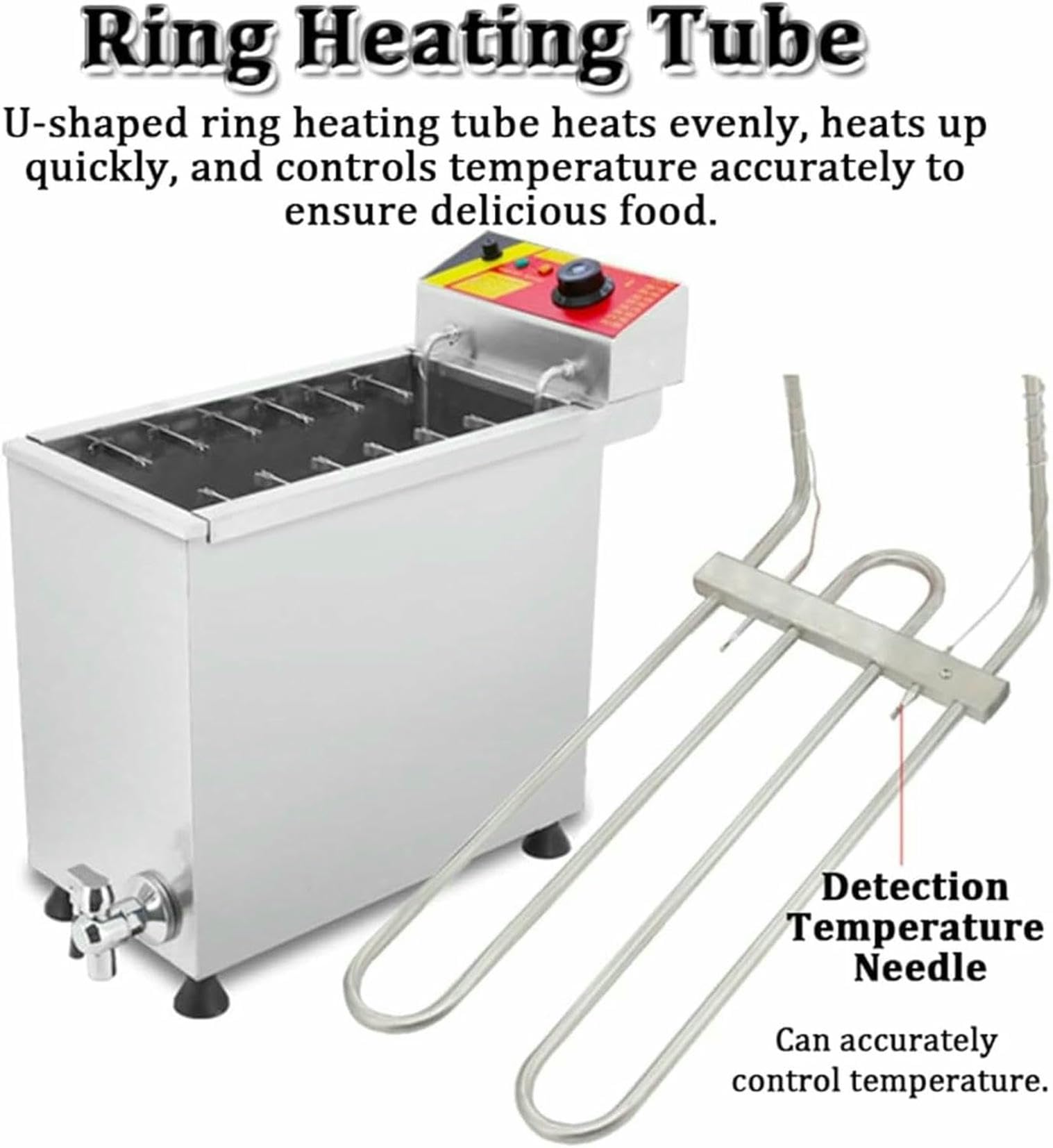 Máquina De Freidora Automática Hot Dog Machine, Máquina De Frito De Perros Calientes De Queso De 3000W con Temperatura Ajustable, para Comedor ~/