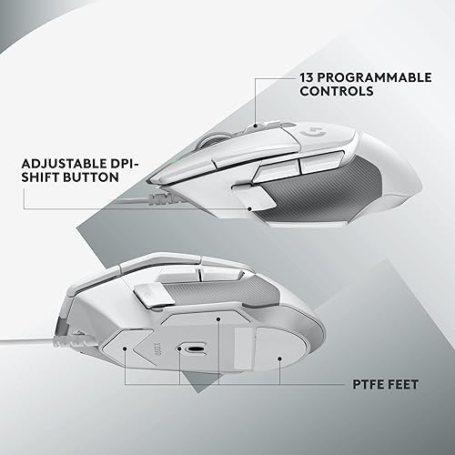 Miniatura 5 de Logitech G Mouse para juegos con cable 502 X LIGHTFORCE - Interruptores primarios óptico-mecánicos híbridos, sensor de juego HERO 25K, compatible