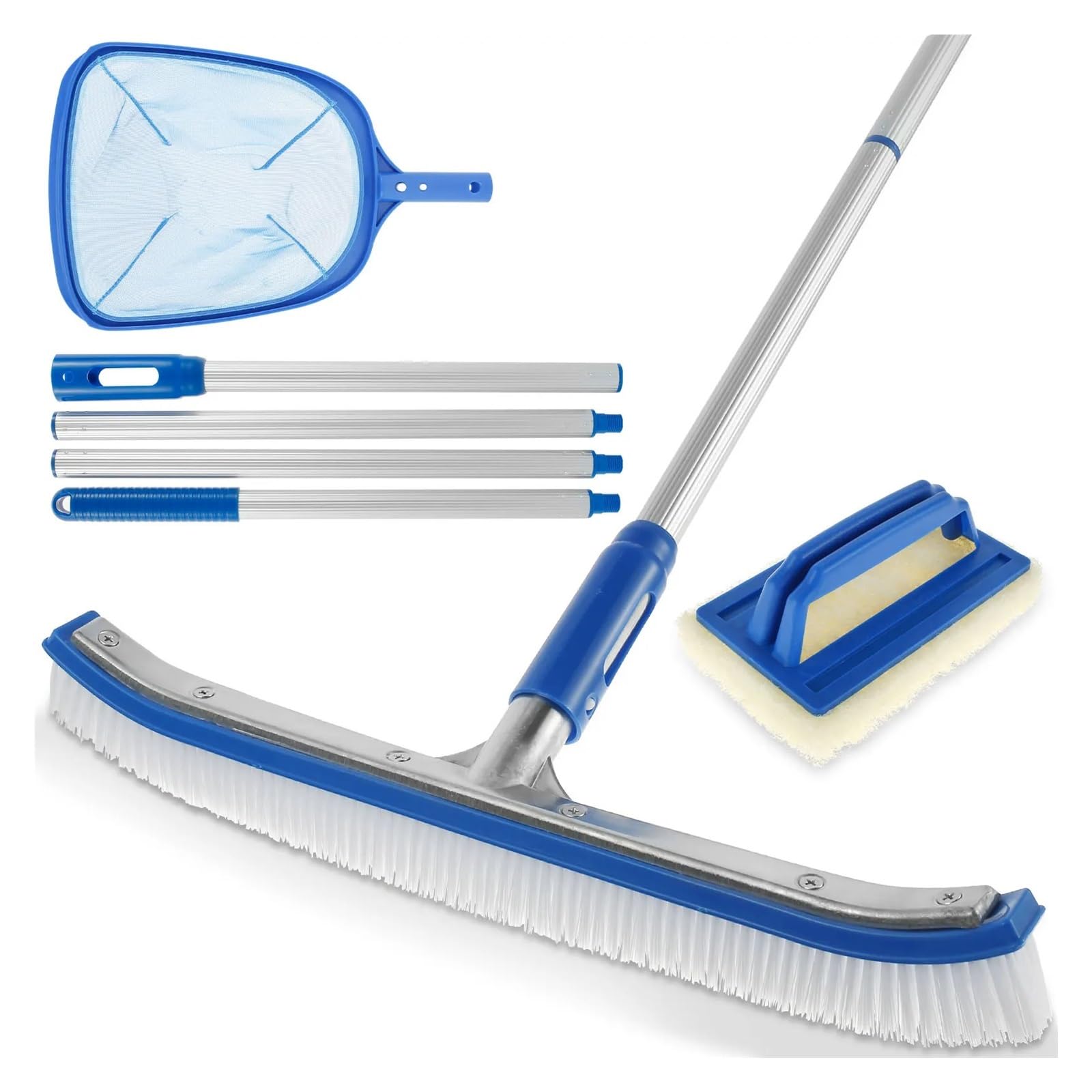 Set Di Spazzole for Piscina Pulizia Portatile Con Manico Da 63 Pollici Spugna for Riporre Facilmente La for Pareti Piastrelle