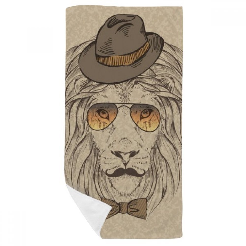 Serviette de bain douce 35x70cm et gant lion britannique multicolore pour éviter les peaux irritées