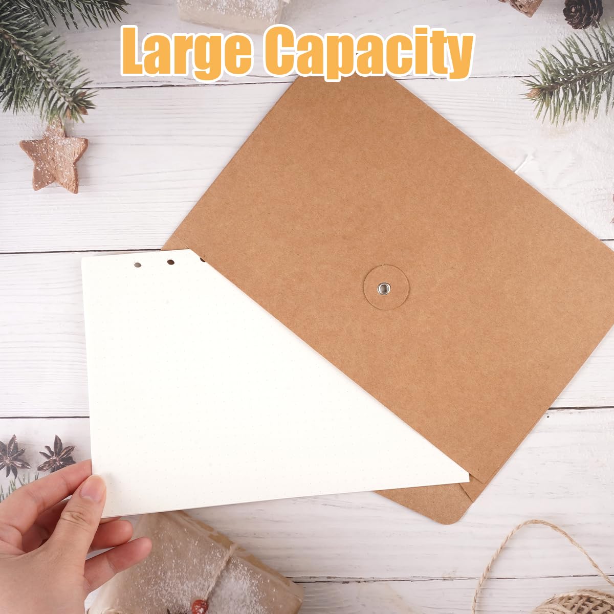 6 Piezas Carpeta de Archivo de Papel Kraft, 23 × 16 cm Marrón Sobres de Papel Kraft con Cierre de Hilo, Portátil Bolsas de Documentos A5 de Papels para Oficina, Escuela, Hogar