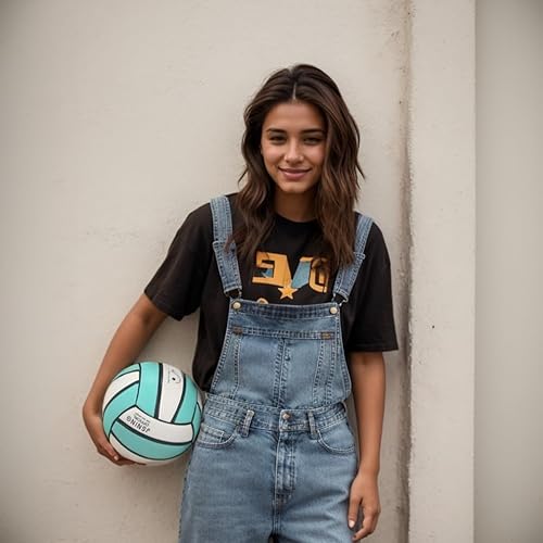 Miniatura 3 de Classic Minimalist Design Volleyball,Soft Touch Volleyball for Outdoor Indoor Beach Game,Official Size 5,Volley Lite Volleyball with Pump