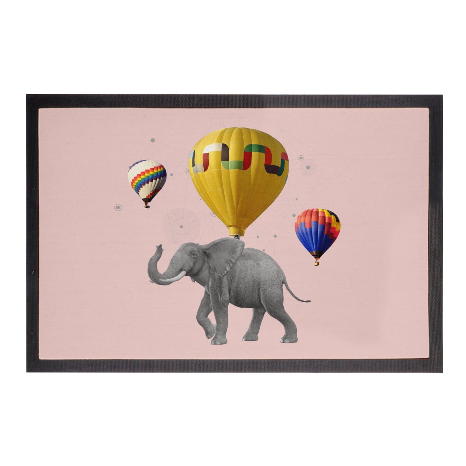 Paillasson Rose Éléphant Volant tapis déco pour une entrée accueillante et poétique