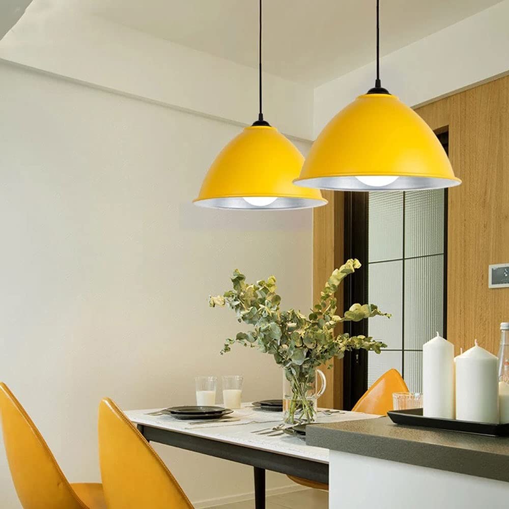 prosta lampa przemysłowa w stylu retro pojedynczy klosz żyrandol skandynawskie biuro restauracja lampa wisząca kolorowa osłona high bay light e27 pojedyncza głowica, lampa wisząca ciepłe życie