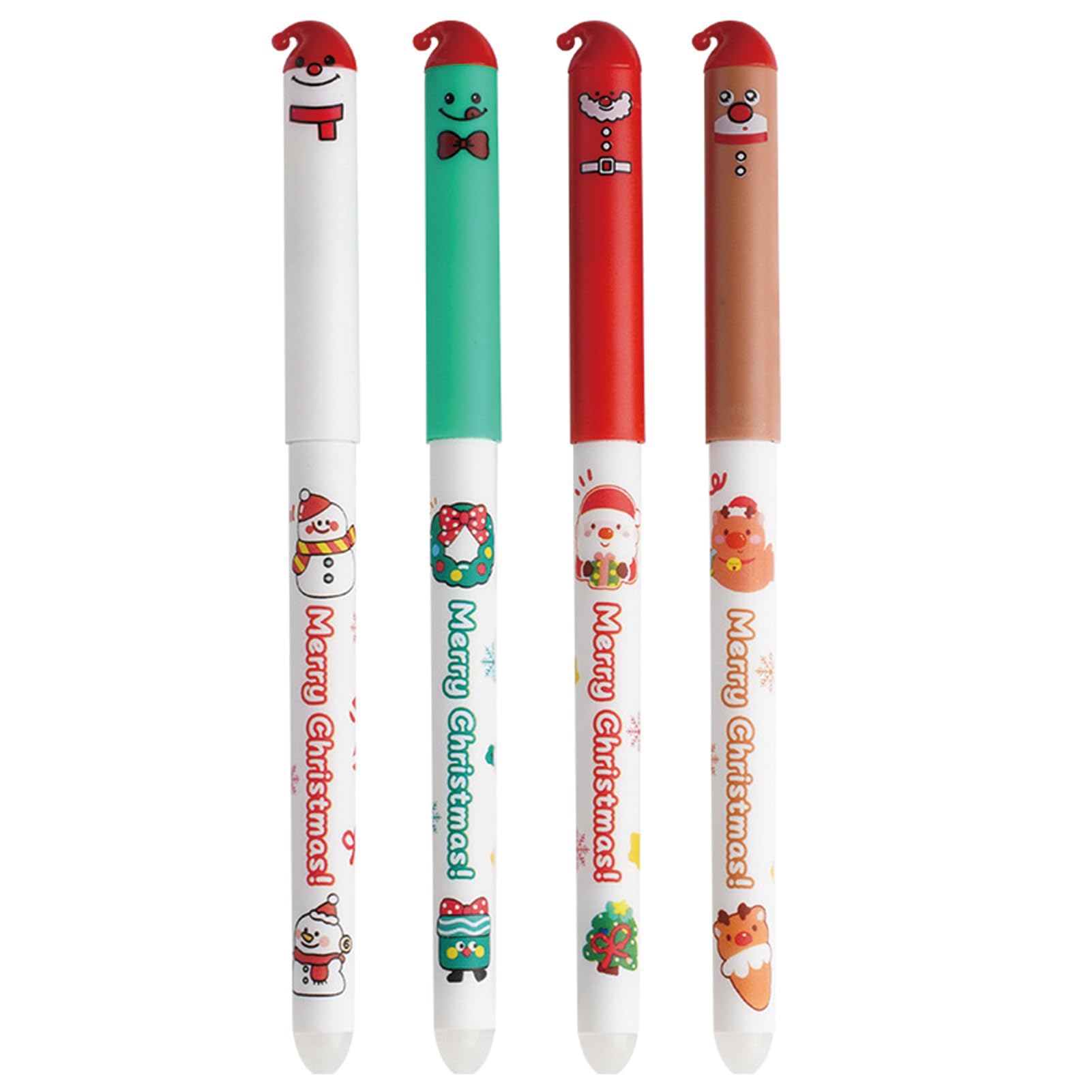 4 Pcs Cute Erasable Pens Cartoon Christmas Gel Pen 0 5mm Black Ink Smooth Writing Pen Kawaii Xmas