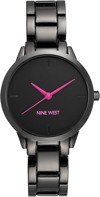 Nine West Womens Gunmetal Bracelet Watch