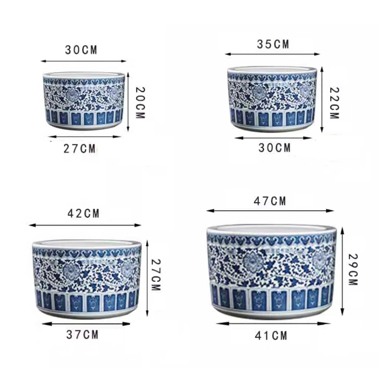Süßwasserfische Keramik-Aquarium for den Innen- und Außenbereich, chinesische Keramik-Schildkrötenfütterung(35x22cm)