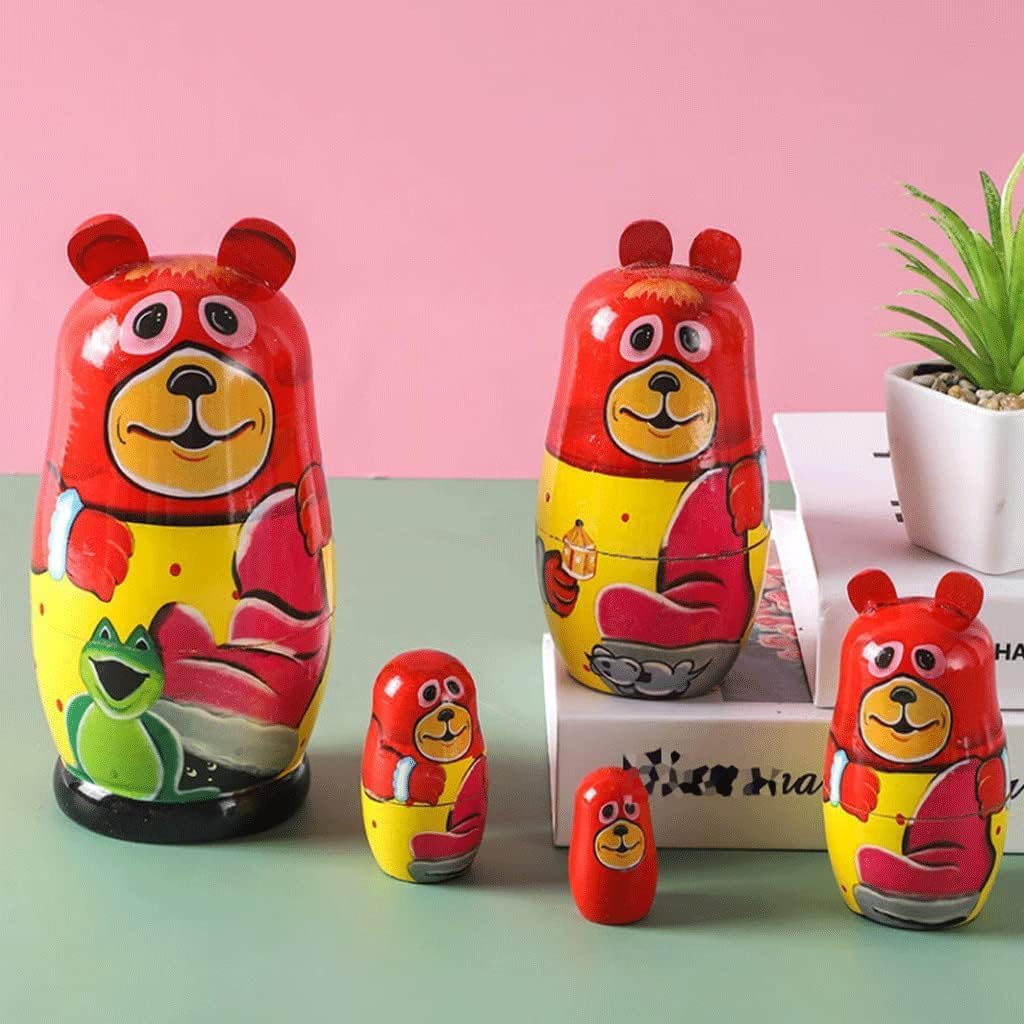Stacking Dolls Matryoshka Hand Painting Beautiful 5 Pieces Russian Nesting Doll Toy Baboushka Nesting Dolls Decoration