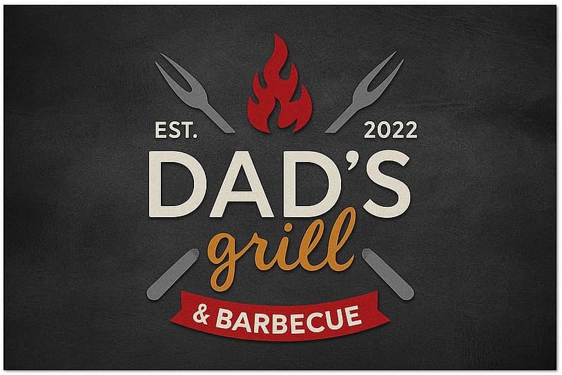 Custom Dad’s Grill & Barbecue Mat – Personalized BBQ Grill Rug for Outdoor Grill Area | Funny Low-Pile Under Grill Mat Gift for Dad, Grandpa, Husband | Anti-Slip BBQ Mat for Patio (Style 2)