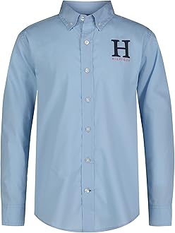 Tommy Hilfiger Boys' Long Sleeve Woven Button-Down Shirt