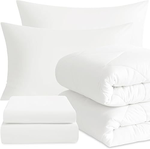 Miniatura 41 de NTBAY Juego de edredón individual con sábanas, juego de ropa de cama individual suave y transpirable de 5 piezas, cama individual en una bolsa,