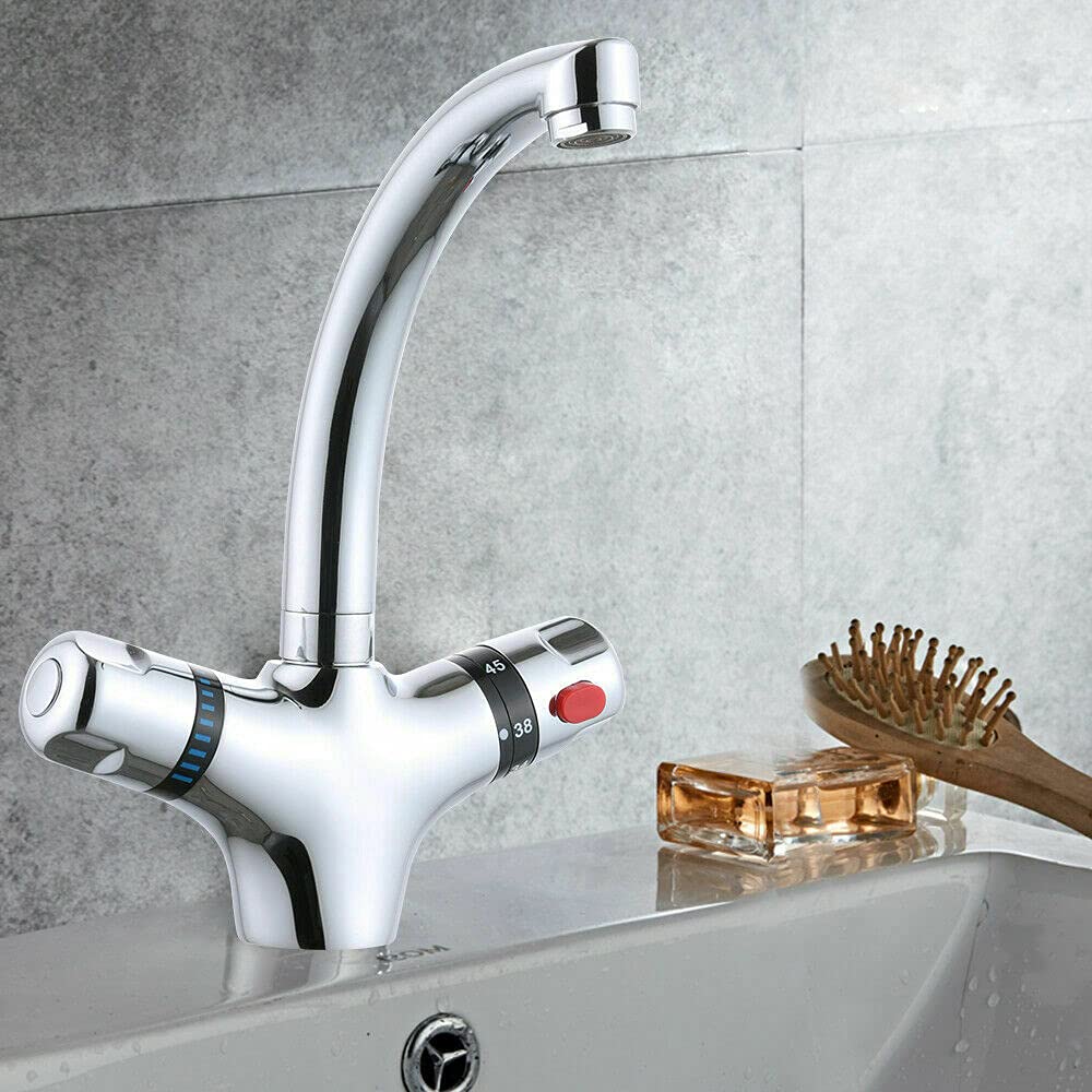 Futchoy grifo de lavabo Grifo monomando termostático grifo de agua Grifos de lavabo para baño de cocina