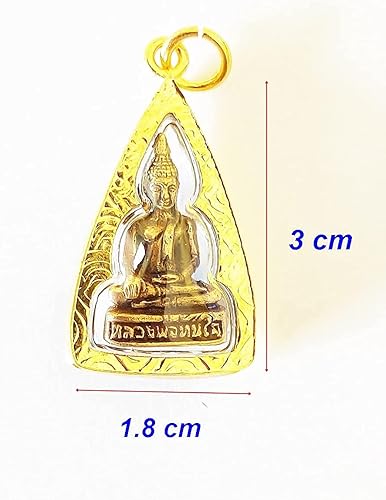 Miniatura 7 de Milagro Colgante Phra LP Tanjai Buda Thai & Yant Kroa Petch Sheet Gold Spell Yantra Charm Amuleto Talismán Protección Poder Fortuna Comercio Rico