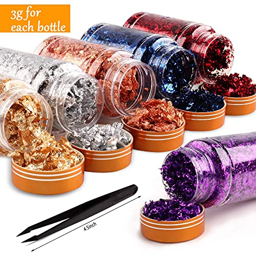 3Pcs Box Resin Molds，And 6 Boxes Gilding Flakes With Tweezers For Painting Arts And Resin Crafts, Nail Art #TOP5