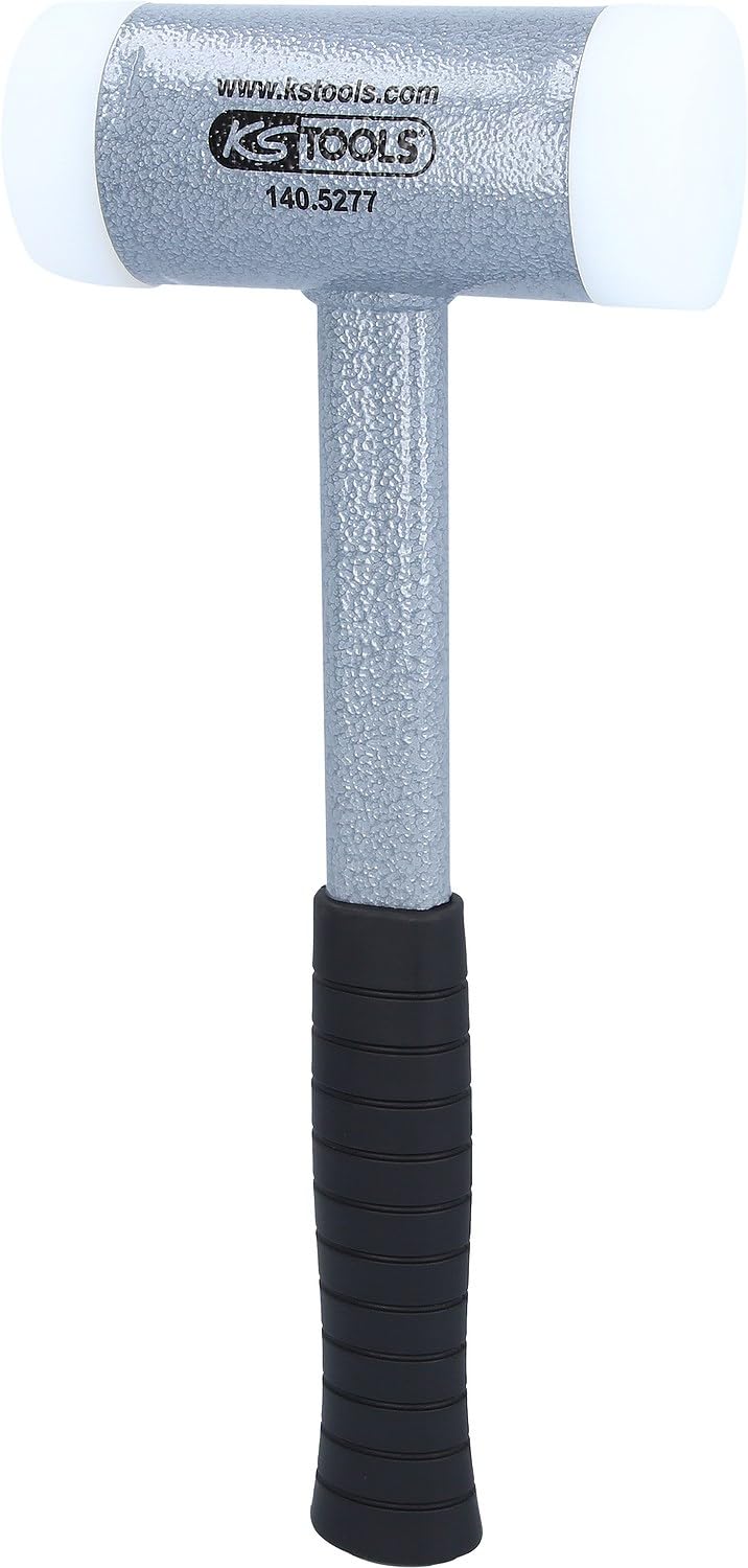 KS Tools 140.5277 Mazzuola, Antirimbalzo, con Manico Tubolare in Acciaio Stabile e Robusto