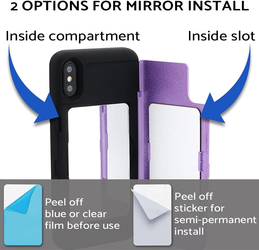 TORU CX PRO for iPhone Xs/iPhone X Case Wallet | Protective Shockproof Heavy Duty Cover with Hidden Card Holder & Card Slot | Plastic Mirror Included - Purple