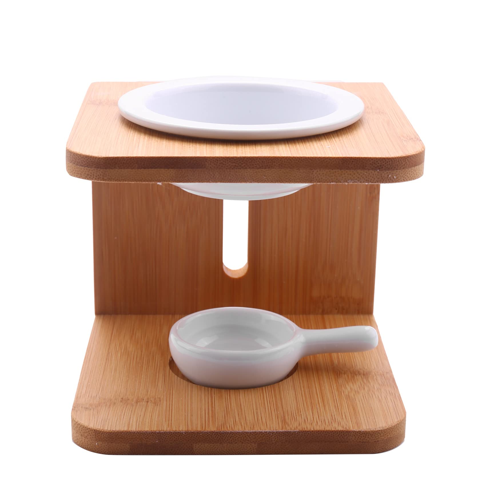 CTRLZS Ceramic Aroma Oil Candle Holder Wooden Household Candle Lamp Holder Aromatherapy Burner Home Decoration