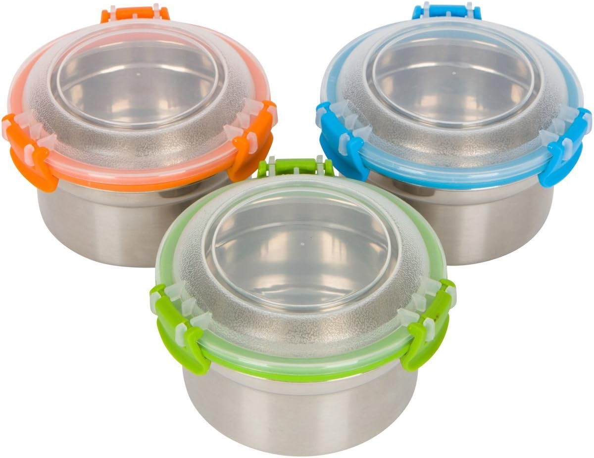 Steelware Snap Seal Leak-proof Stainless Steel Snack Size Lunch Box Containers for Adults and Kids (12 oz. each)