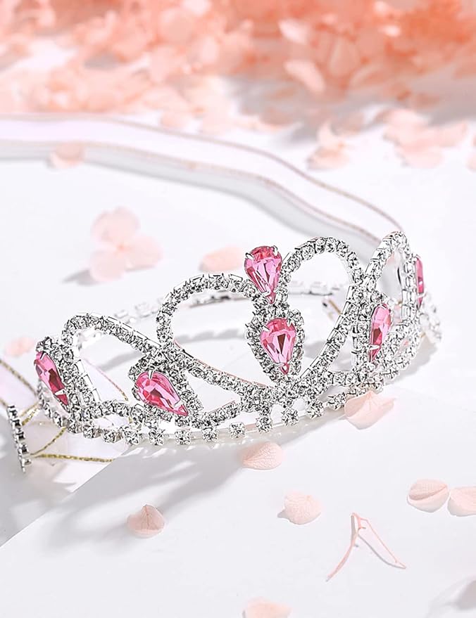Tiara de disfraz de perro/gato con pedrería rosa talla mediana miniatura 5