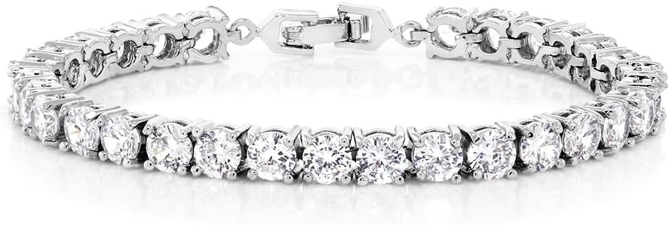 Gem Stone King Classic Tennis Bracelet for Women | Sparkling Multi-Color Round Cubic Zirconia CZ | 7.50 Cttw | 7 Inch | Fine Jewelry Gifts for Mother's Day Birthday Anniversary Her Mom Women Wife