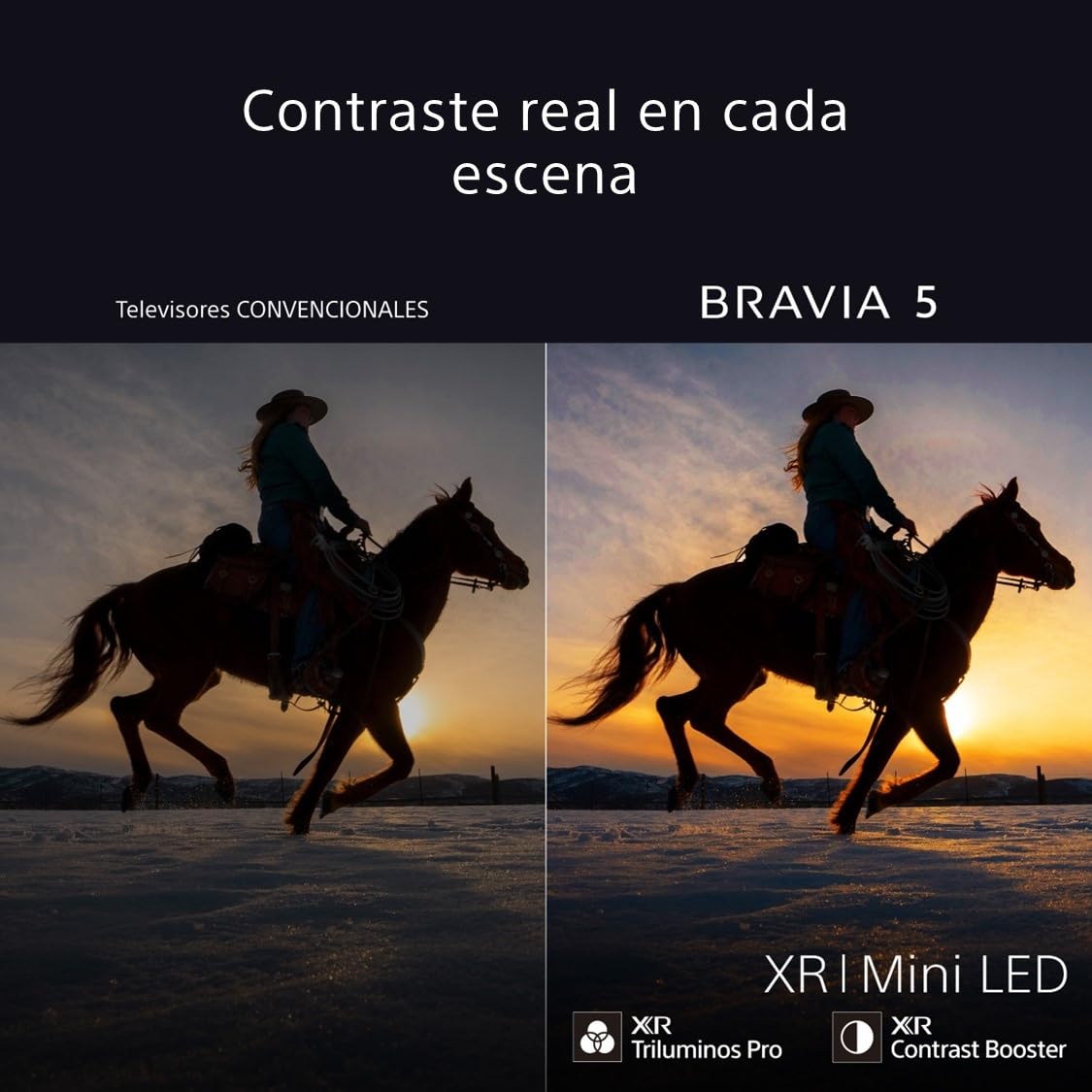 Sony BRAVIA 5, Mini LED 55 Pulgadas, Procesador XR con IA, Acoustic Multi-Audio, Dolby Vision/Atmos, IMAX Enhanced, Google TV 2025, Apple AirPlay 2, Eco Dashboard 2, Menú Gaming, 55"